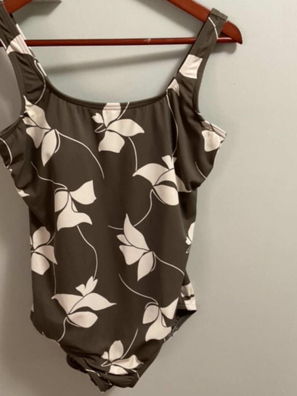 Brown and cream flowered Tugless Tank from Lands End